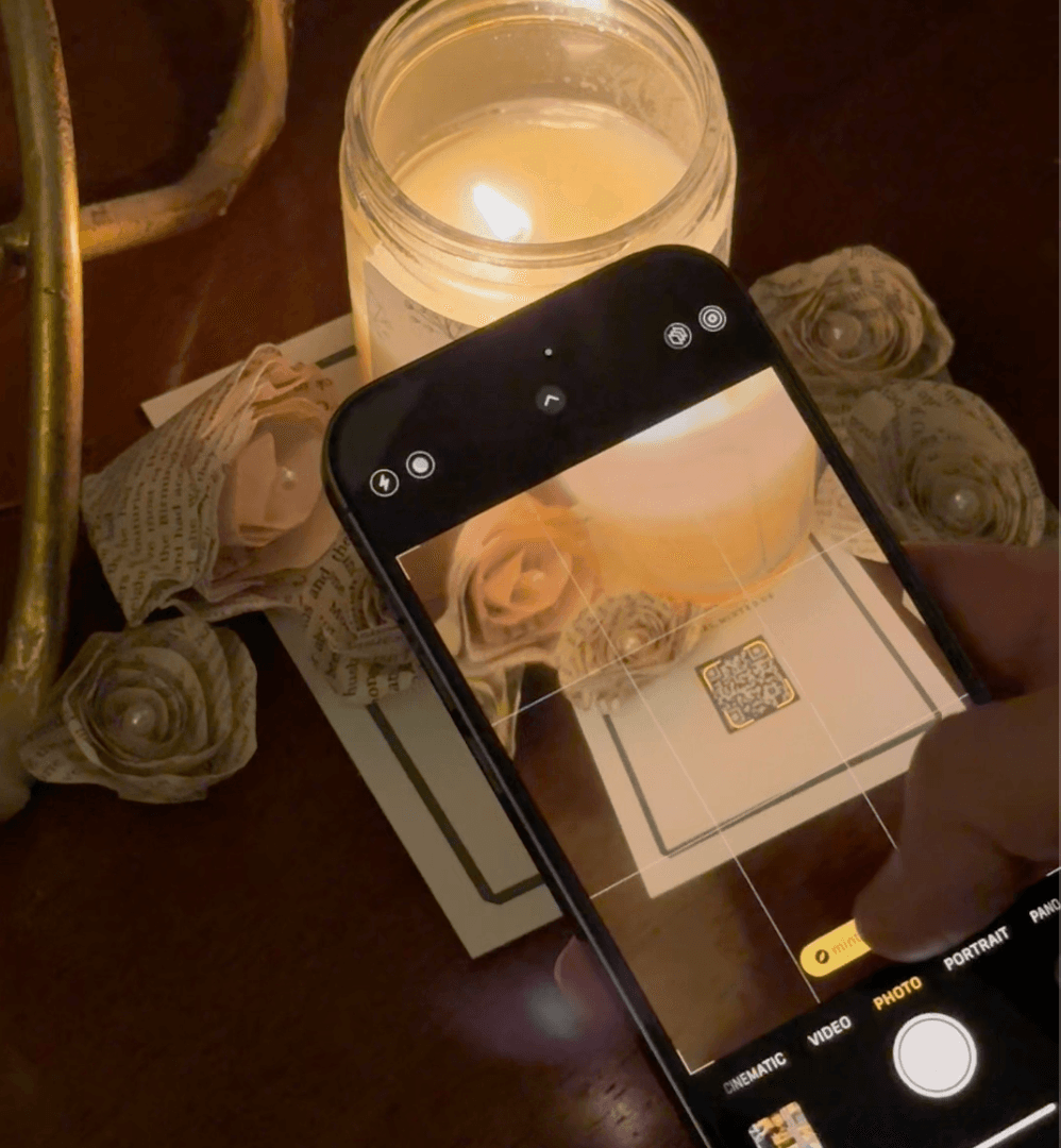 Wedding photo sharing QR code example