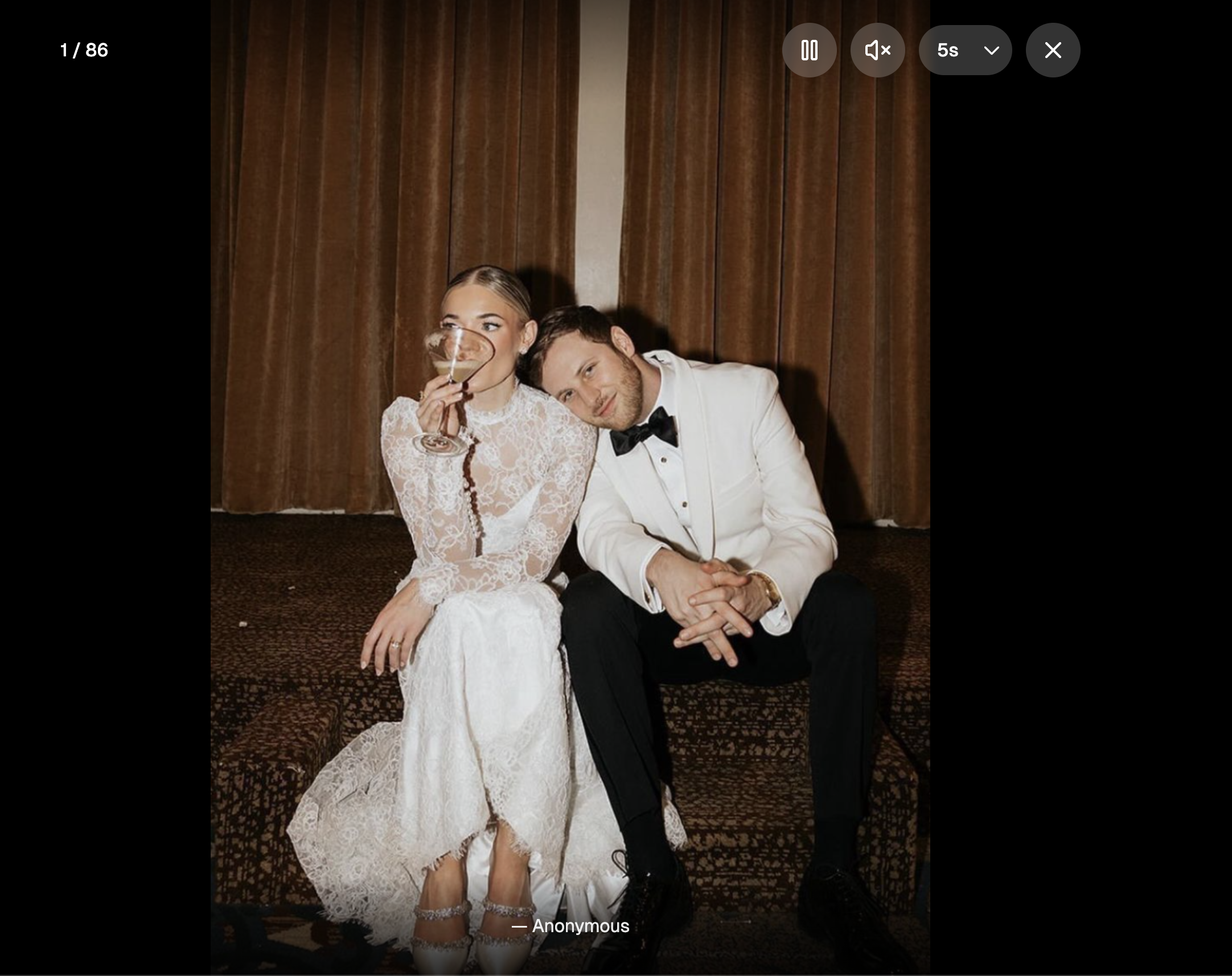 Slideshow mode displaying photos on a big screen